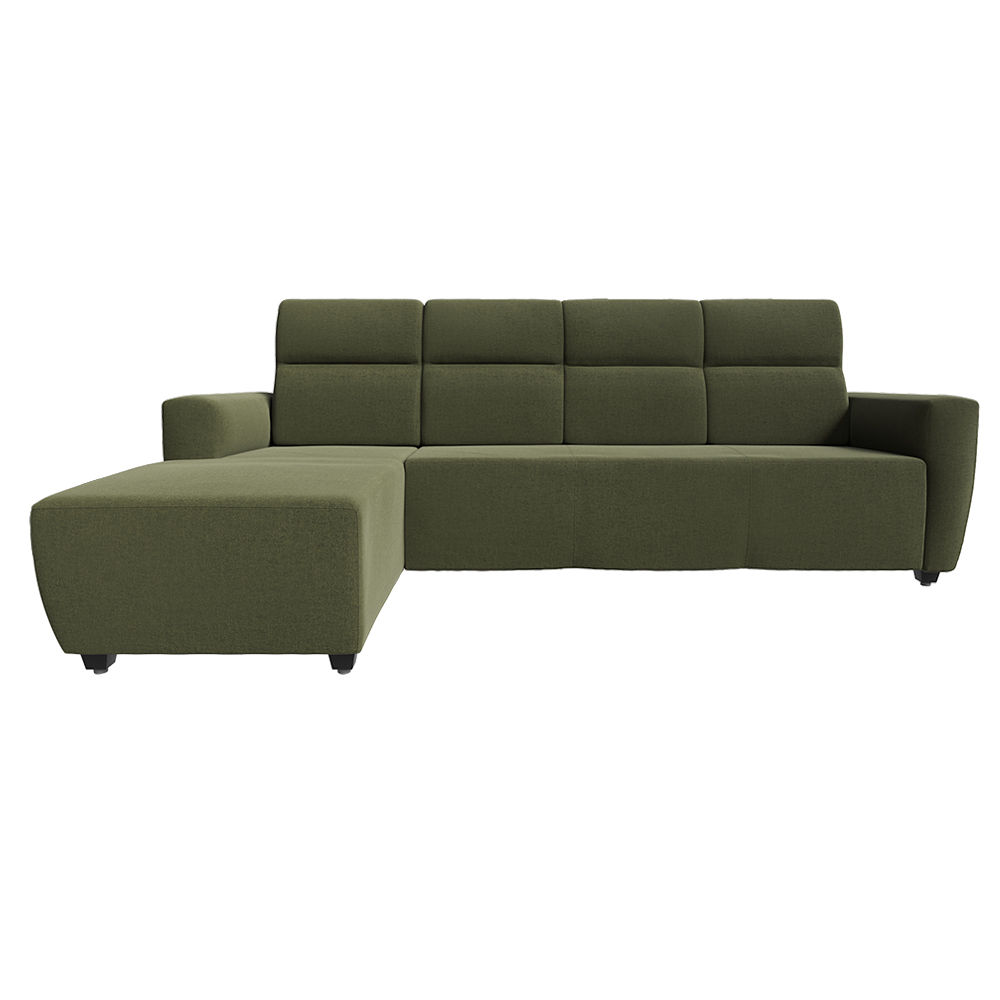 Wakefit Belize L Shape Sofa Set (3 Seater + Left Aligned Chaise) -Reflection Green